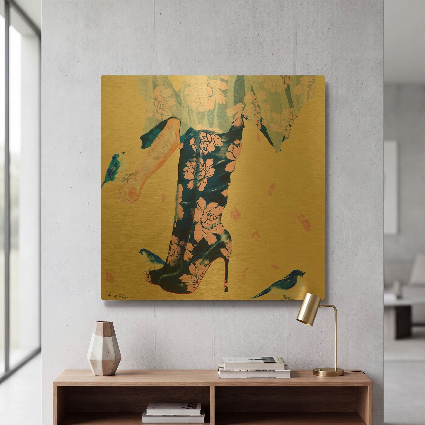 'Her Best Friends' By Pamela Beer Gold Metal Wall Art