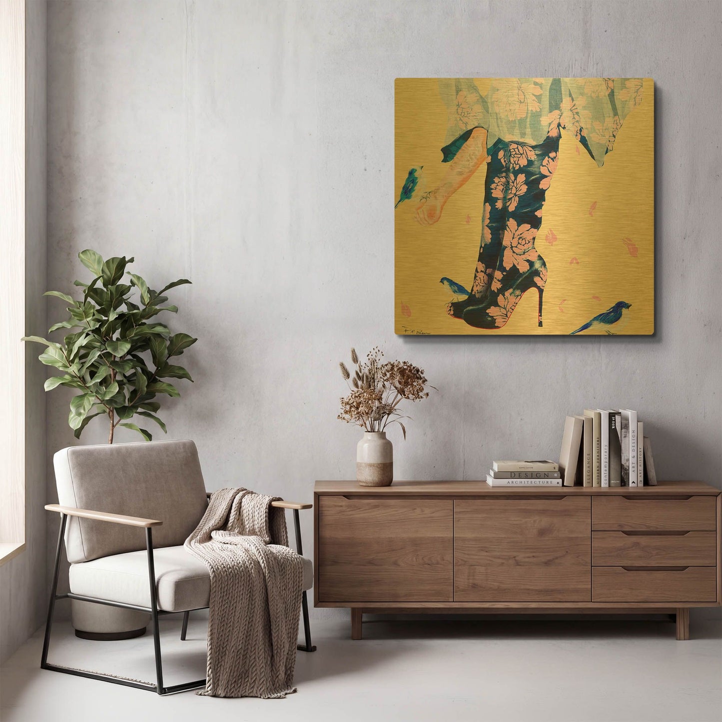 'Her Best Friends' By Pamela Beer Gold Metal Wall Art