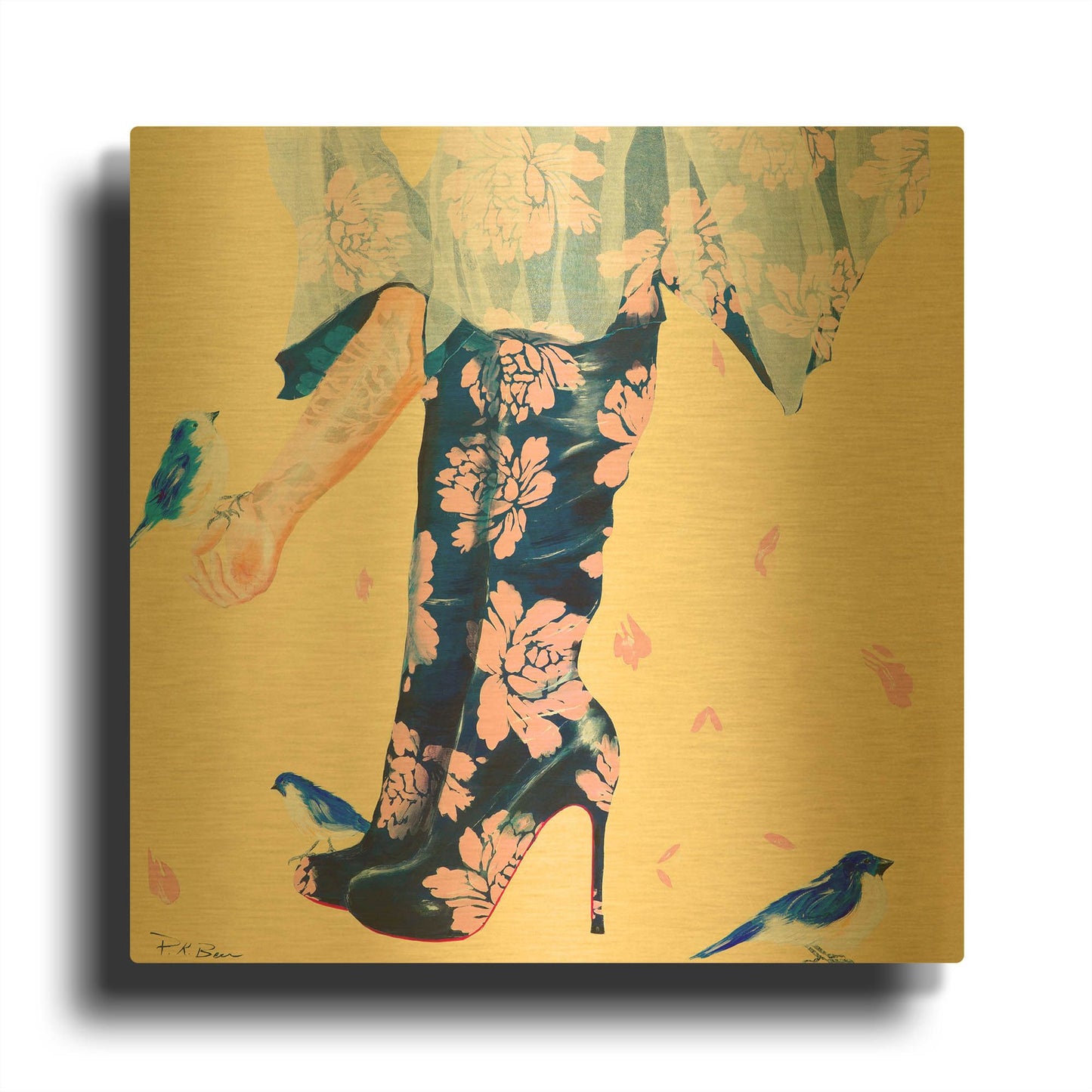 'Her Best Friends' By Pamela Beer Gold Metal Wall Art
