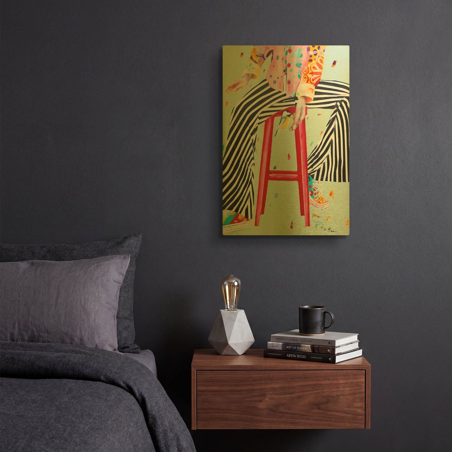 'The Storyteller' By Pamela Beer Gold Metal Wall Art