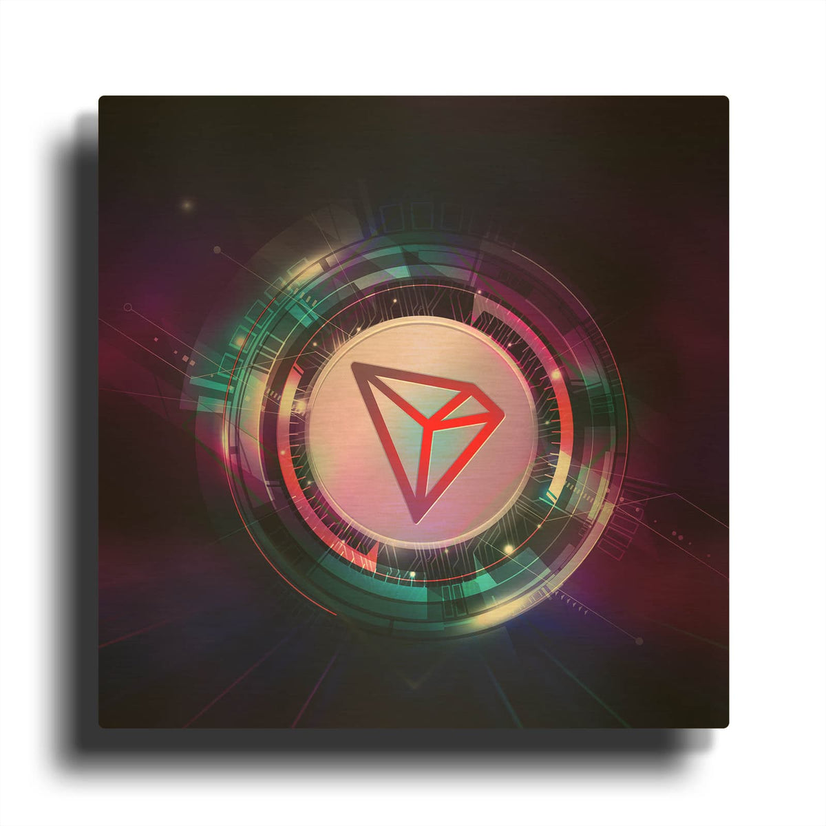 'TRX Tron Blockchain' By Epic Portfolio Gold Metal Wall Art