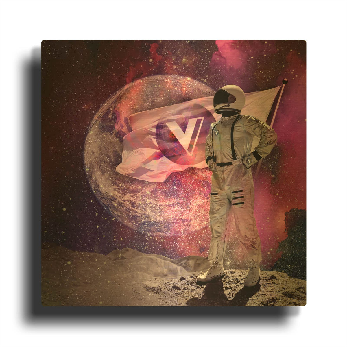 'Voyager to the Moon' By Epic Portfolio Gold Metal Wall Art