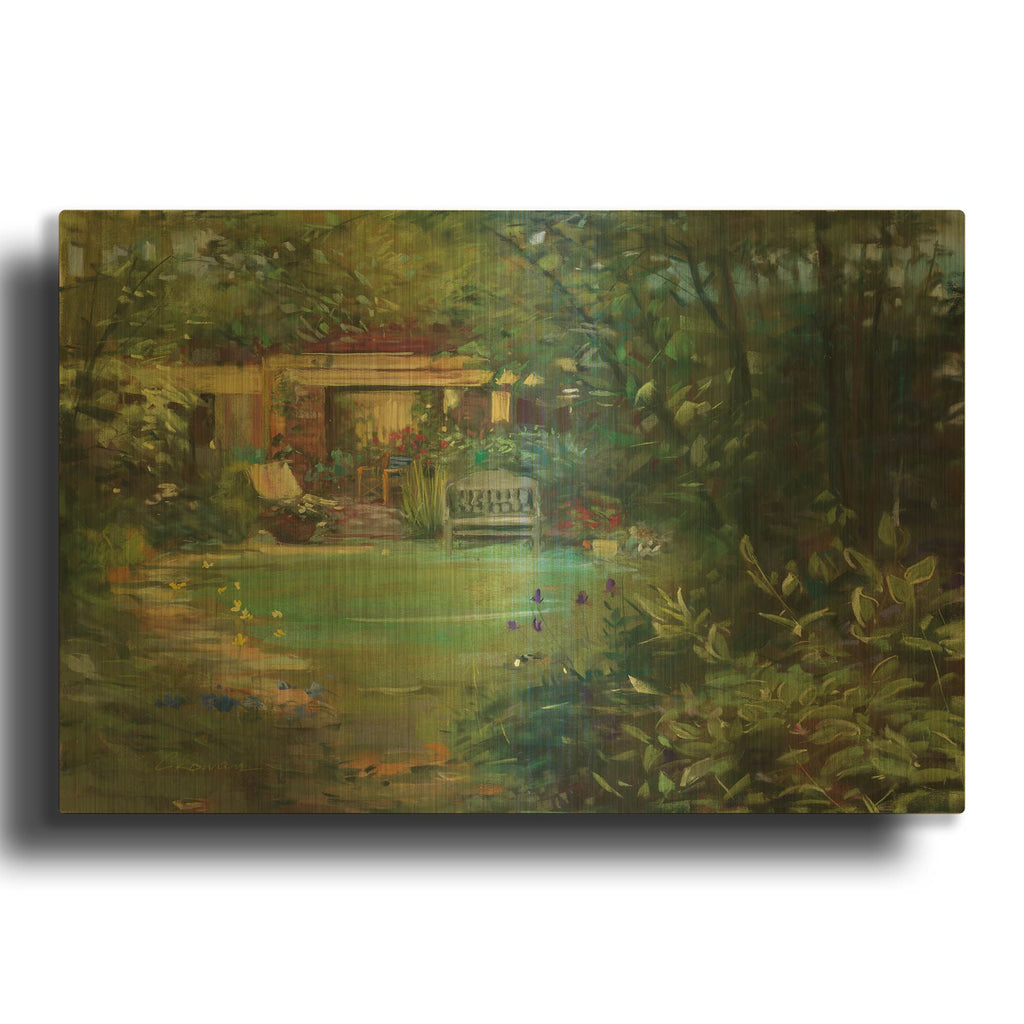 'Garden Retreat' By Carol Rowan Gold Metal Wall Art