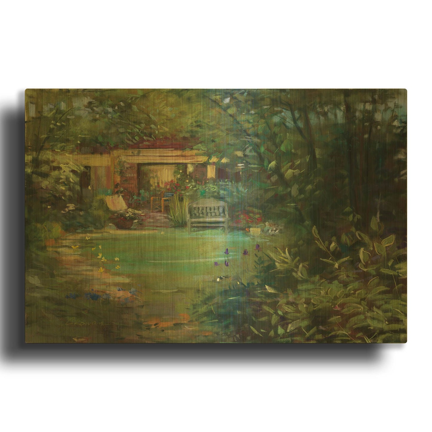 'Garden Retreat' By Carol Rowan Gold Metal Wall Art