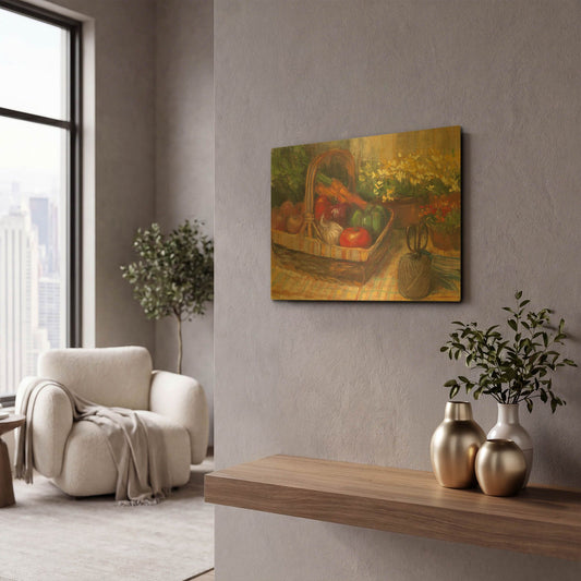 'Summer Produce' By Carol Rowan Gold Metal Wall Art