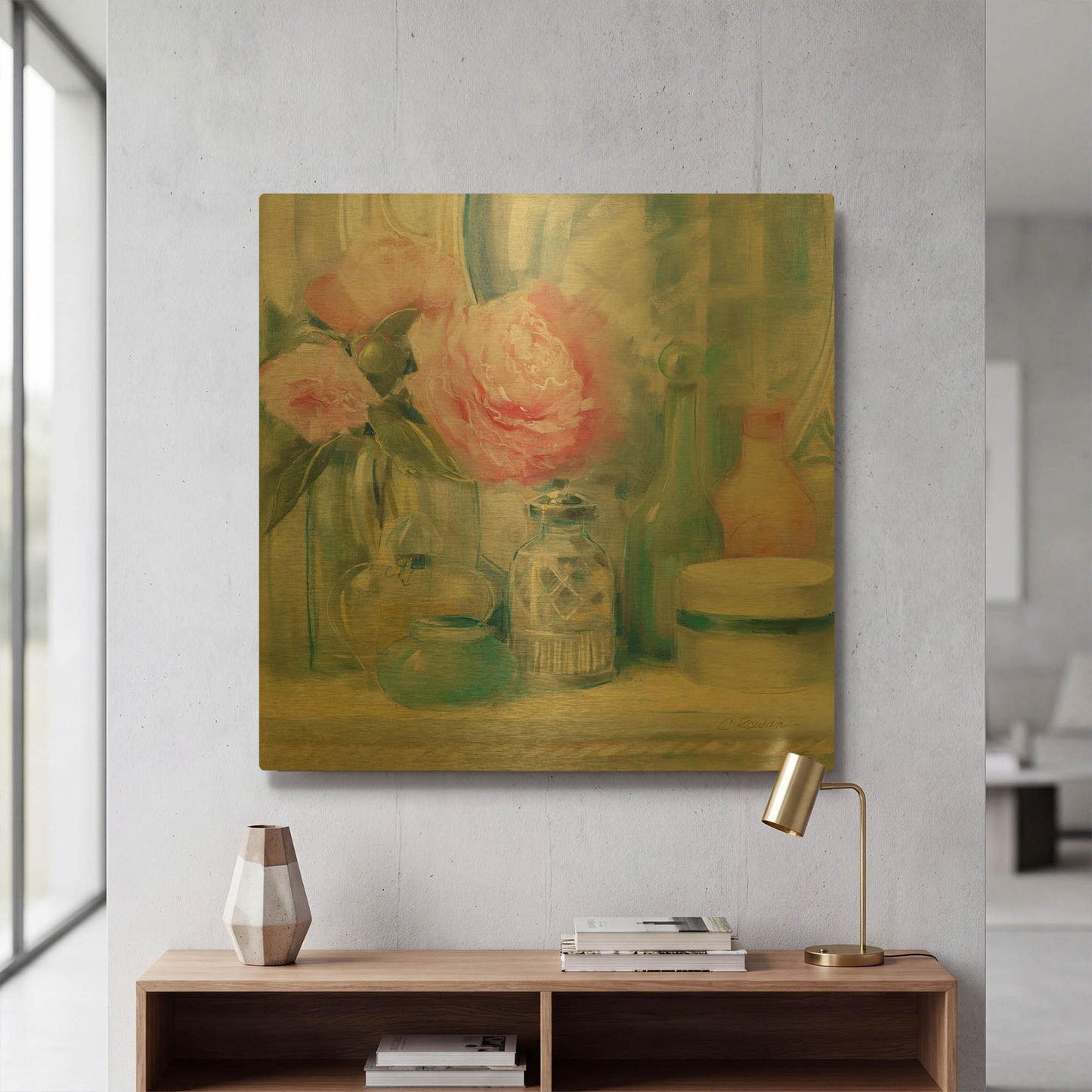 'Reflective Moment I' By Carol Rowan Gold Metal Wall Art