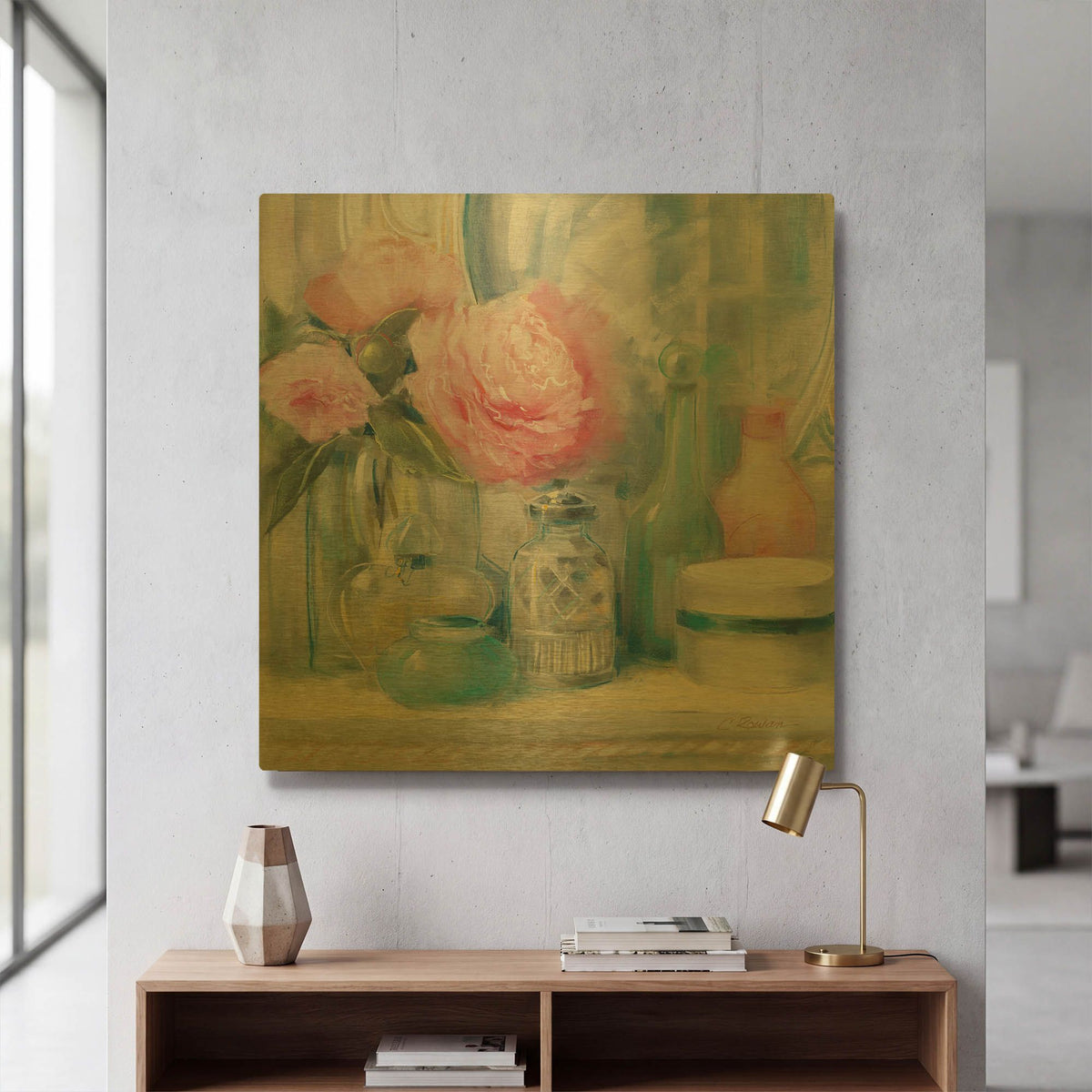 'Reflective Moment I' By Carol Rowan Gold Metal Wall Art