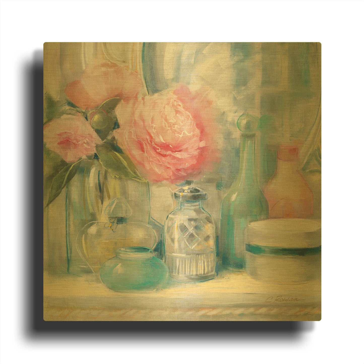 'Reflective Moment I' By Carol Rowan Gold Metal Wall Art