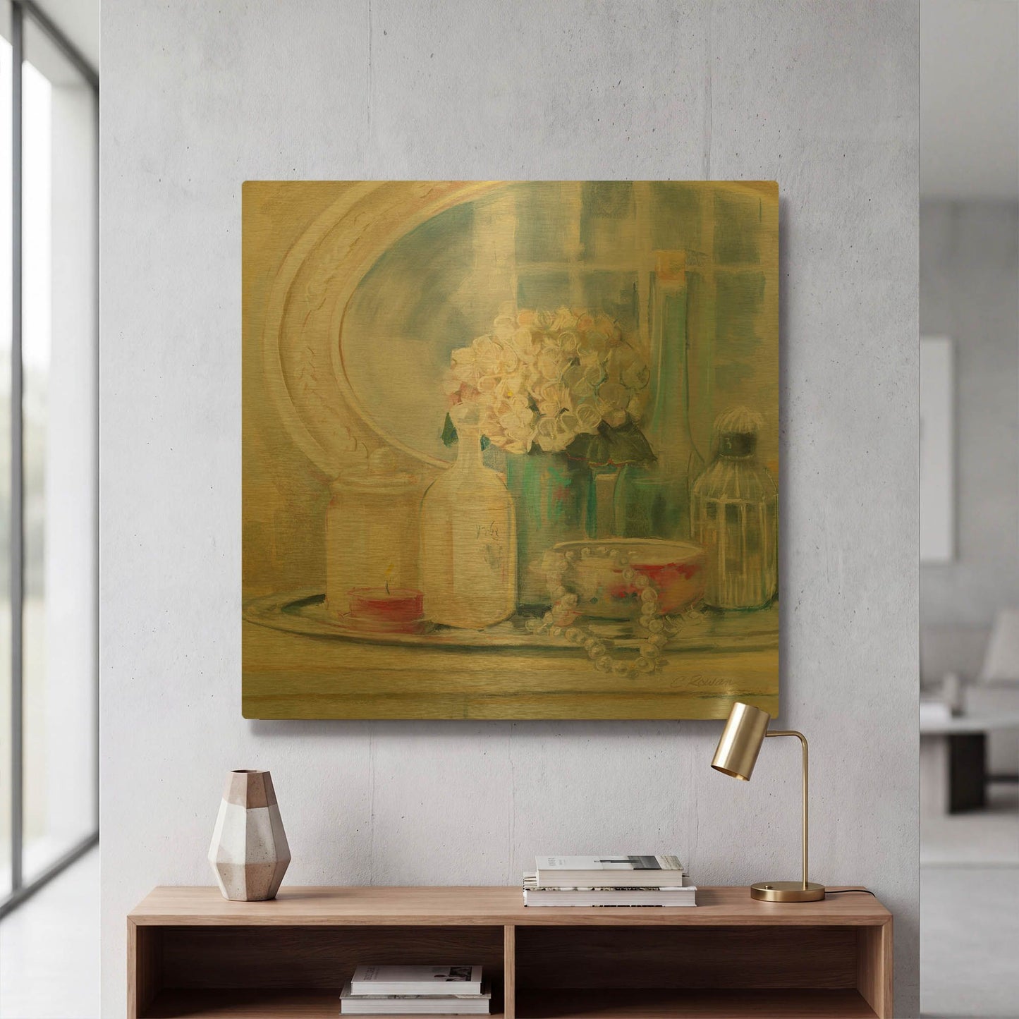 'Relective Moment II' By Carol Rowan Gold Metal Wall Art