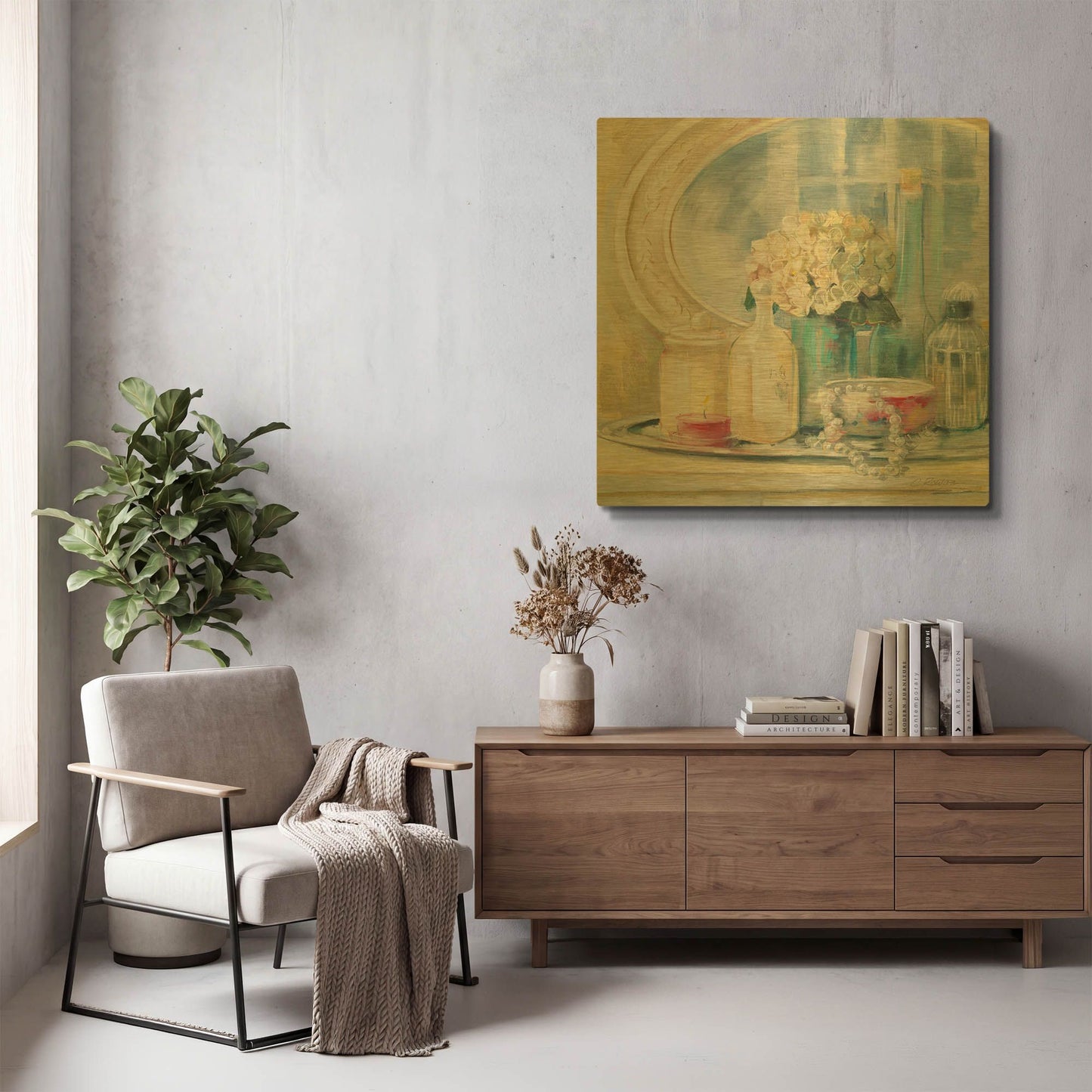 'Relective Moment II' By Carol Rowan Gold Metal Wall Art