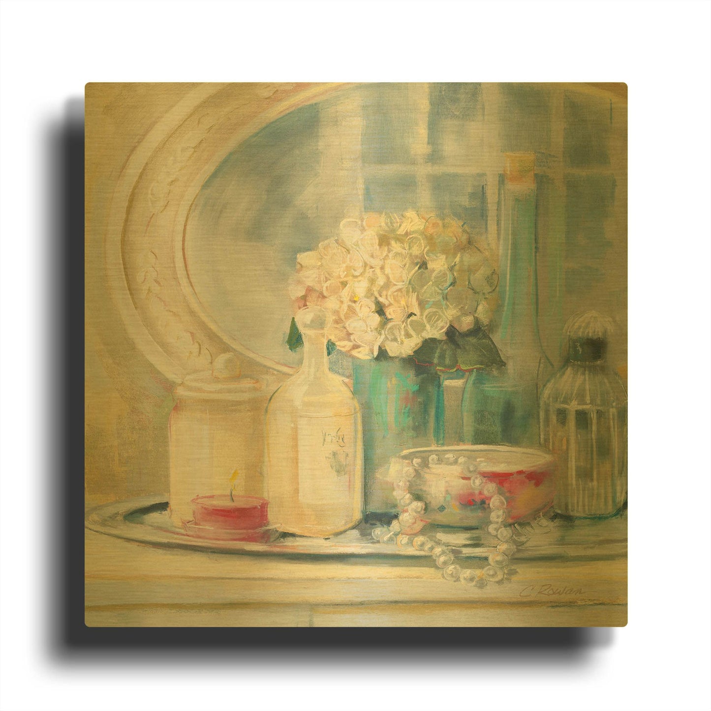 'Relective Moment II' By Carol Rowan Gold Metal Wall Art