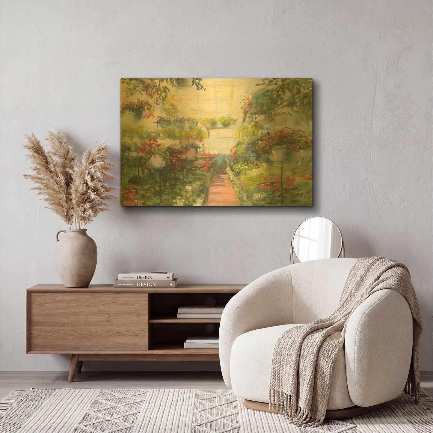 'Greenhouse Flowers Crop' By Carol Rowan Gold Metal Wall Art