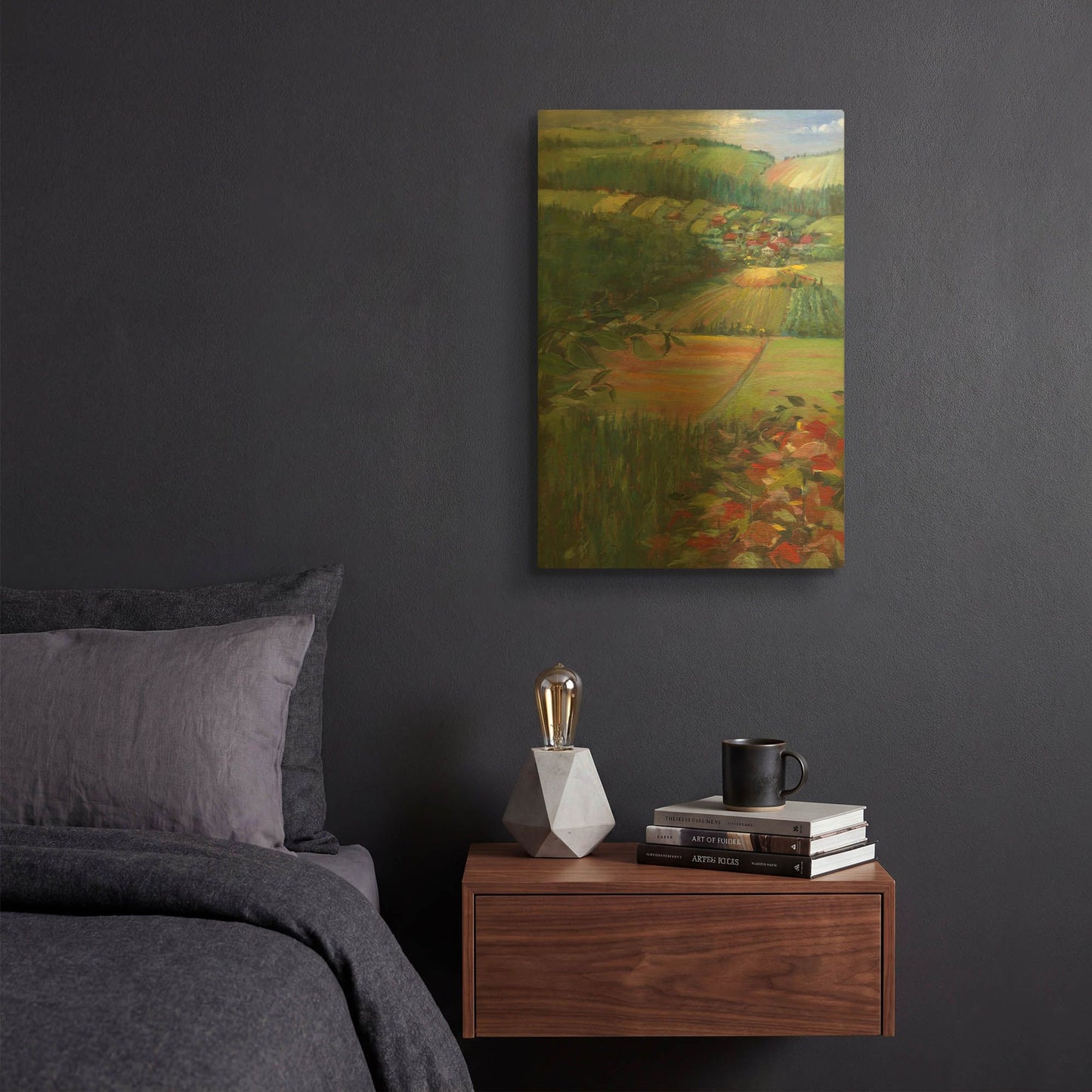 'Country Fields' By Carol Rowan Gold Metal Wall Art