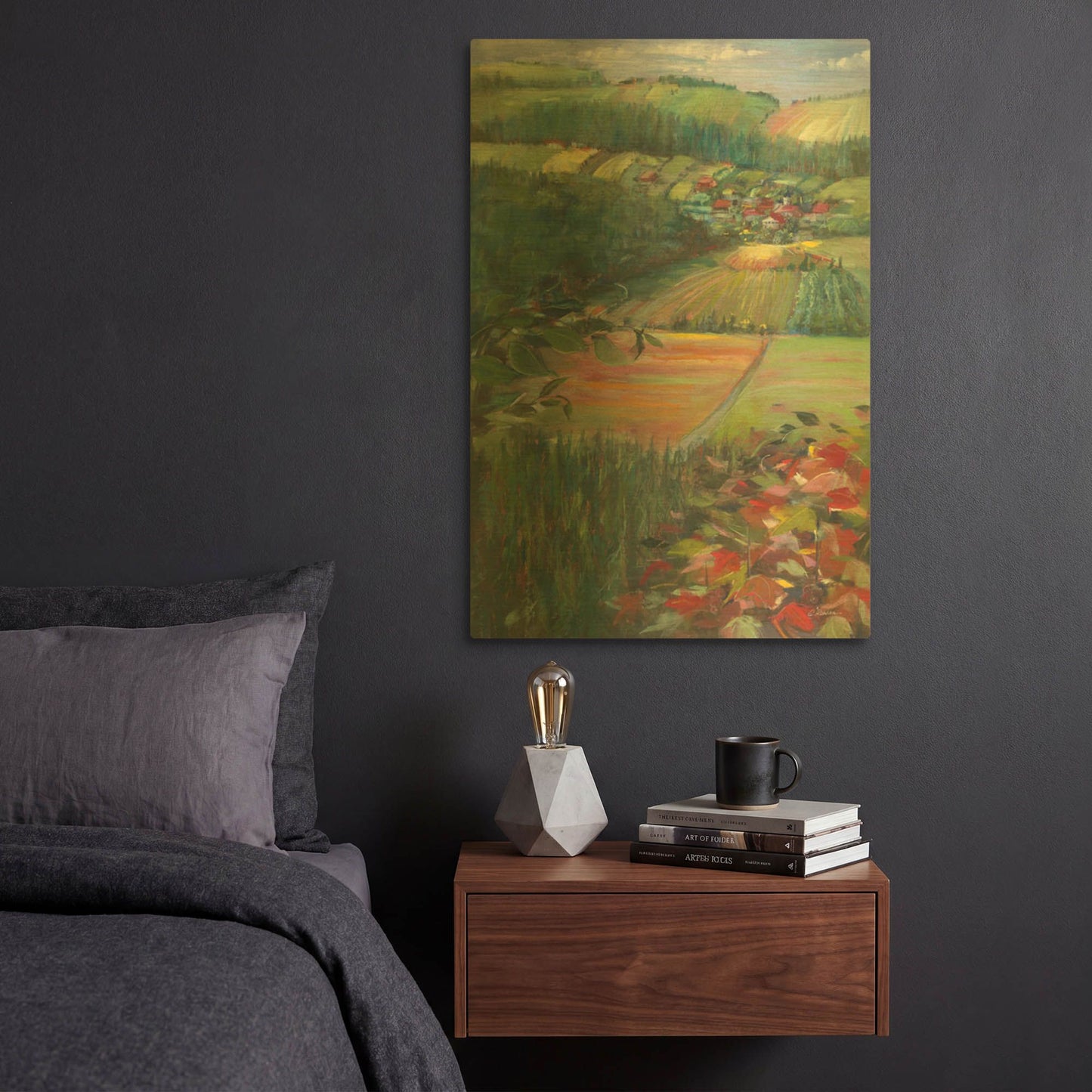 'Country Fields' By Carol Rowan Gold Metal Wall Art
