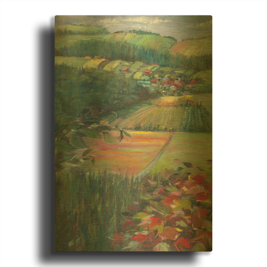 'Country Fields' By Carol Rowan Gold Metal Wall Art