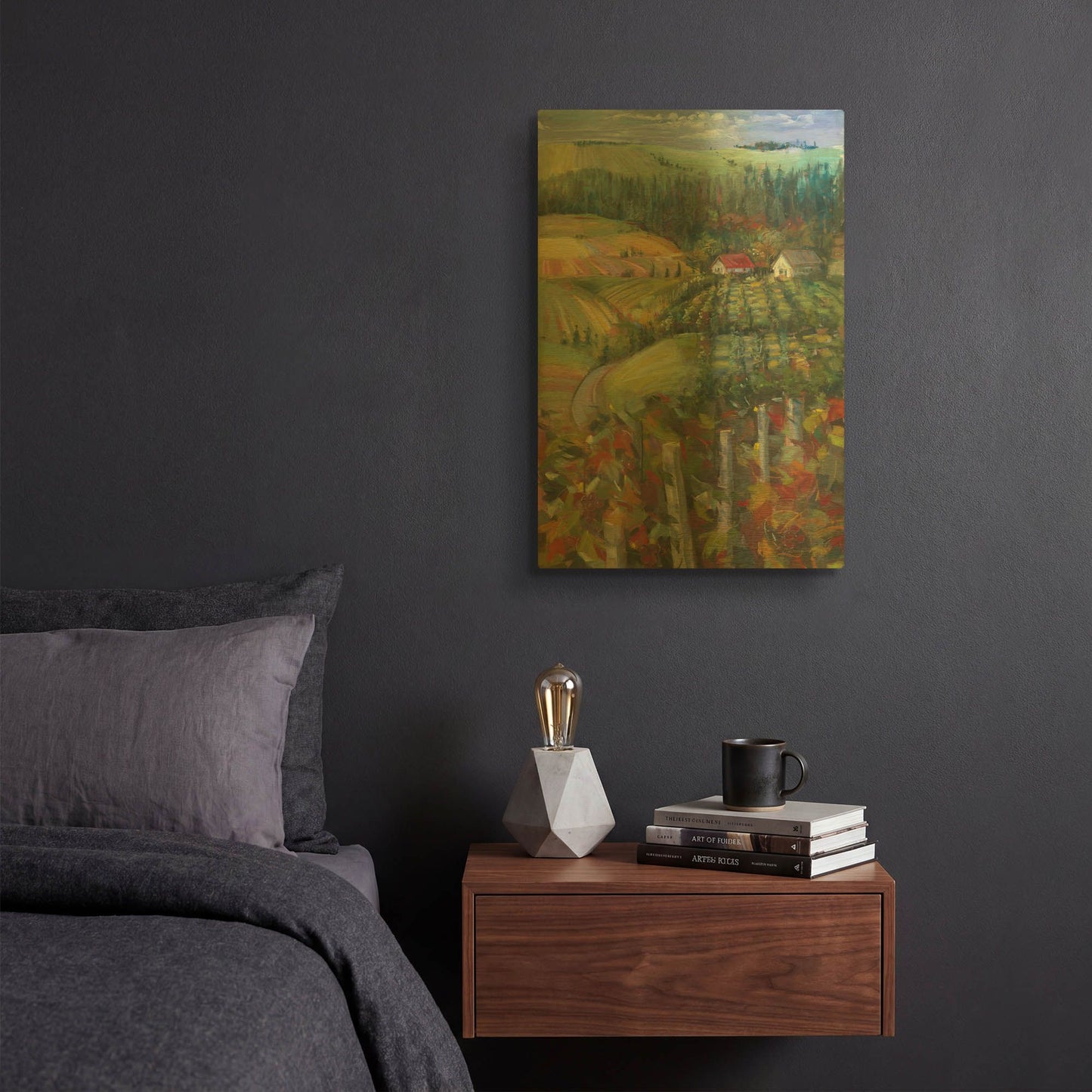 'Quiet Farm Field' By Carol Rowan Gold Metal Wall Art
