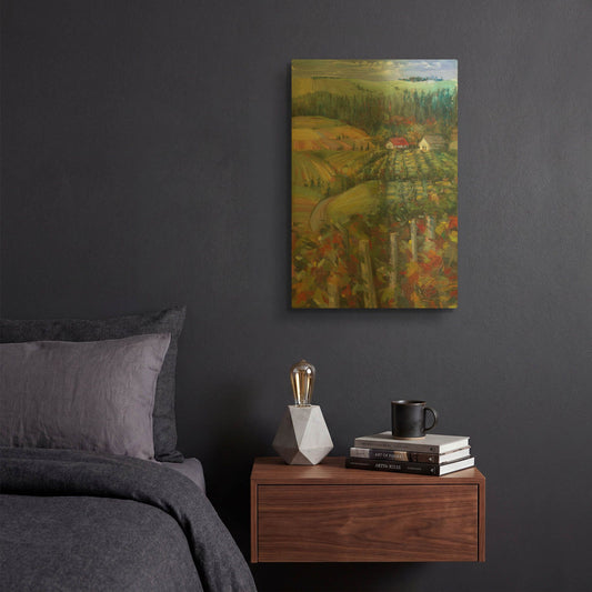 'Quiet Farm Field' By Carol Rowan Gold Metal Wall Art