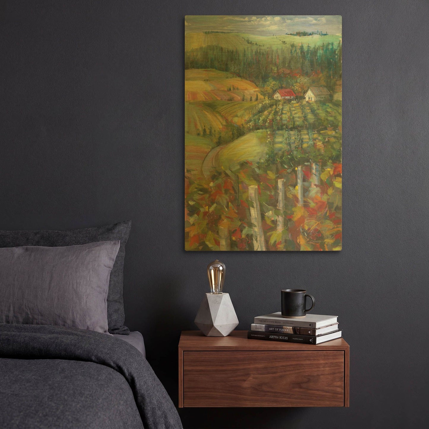 'Quiet Farm Field' By Carol Rowan Gold Metal Wall Art