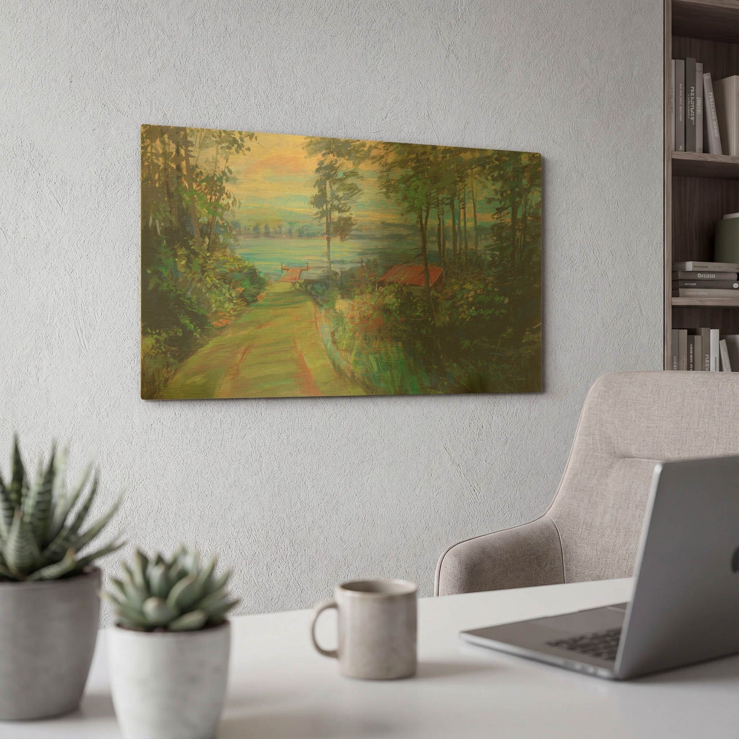 'Collins Lake' By Carol Rowan Gold Metal Wall Art