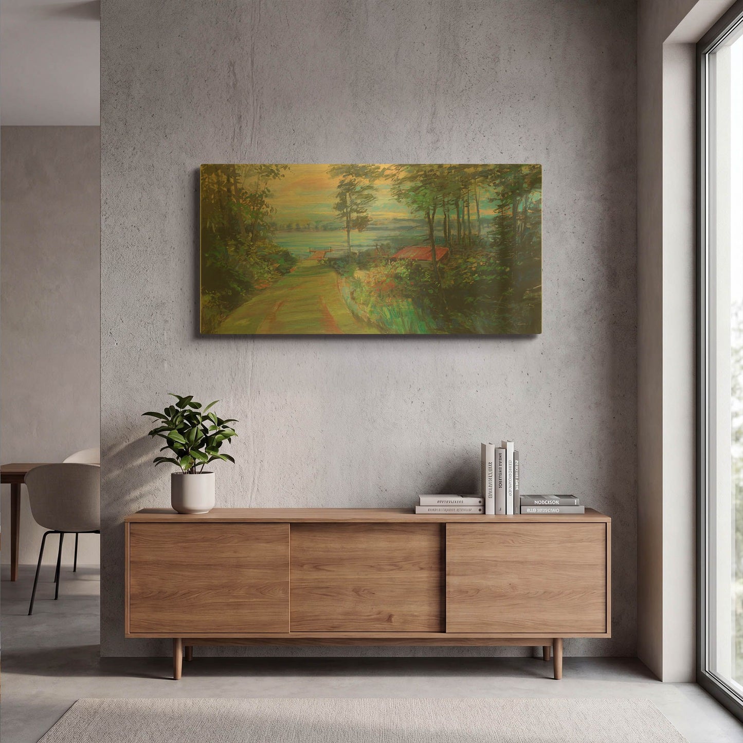 'Collins Lake' By Carol Rowan Gold Metal Wall Art
