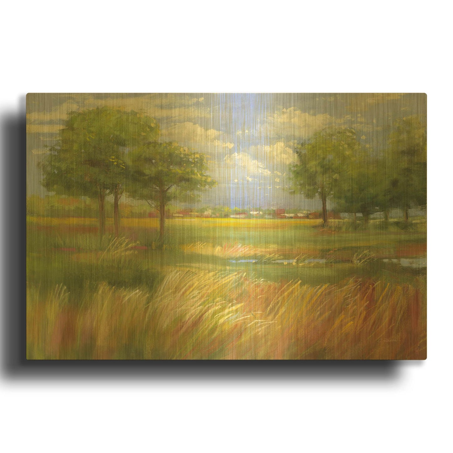 'Dawn By The Brook' By Carol Rowan Gold Metal Wall Art
