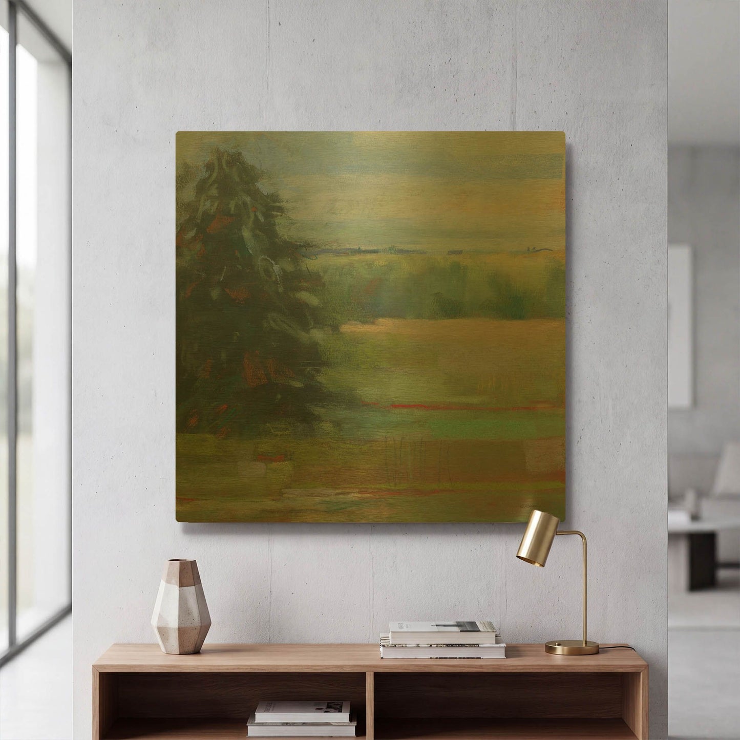 'Abstract Field I' By Carol Rowan Gold Metal Wall Art