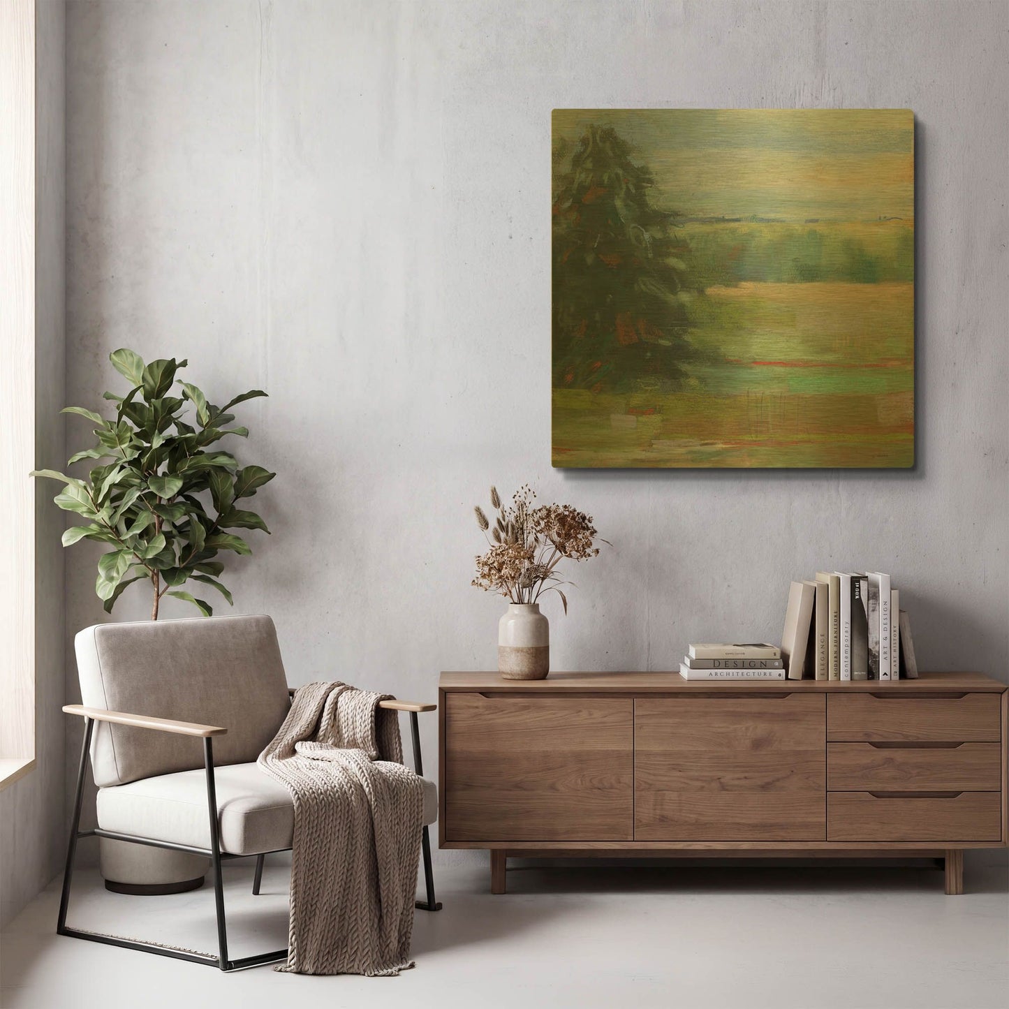 'Abstract Field I' By Carol Rowan Gold Metal Wall Art