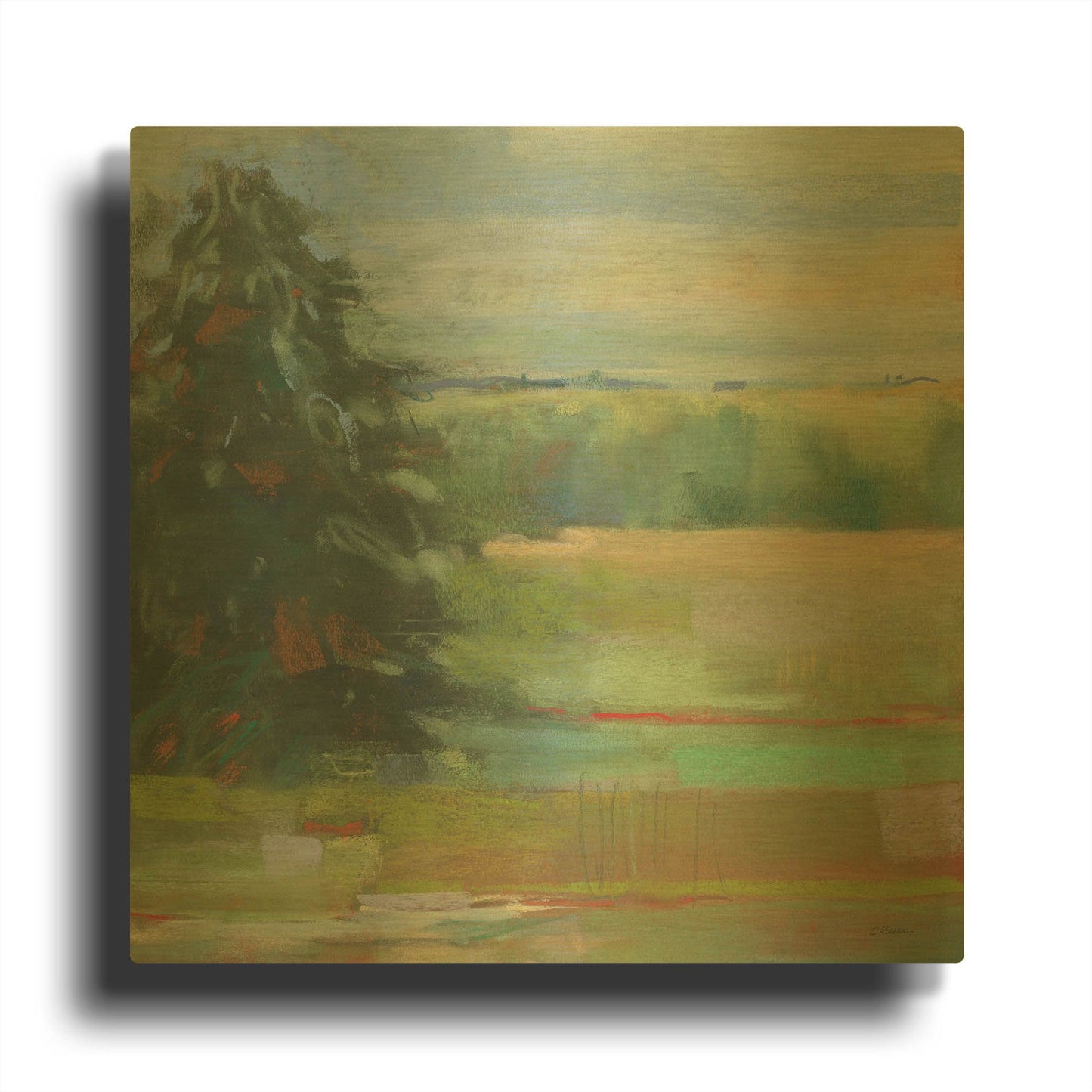 'Abstract Field I' By Carol Rowan Gold Metal Wall Art