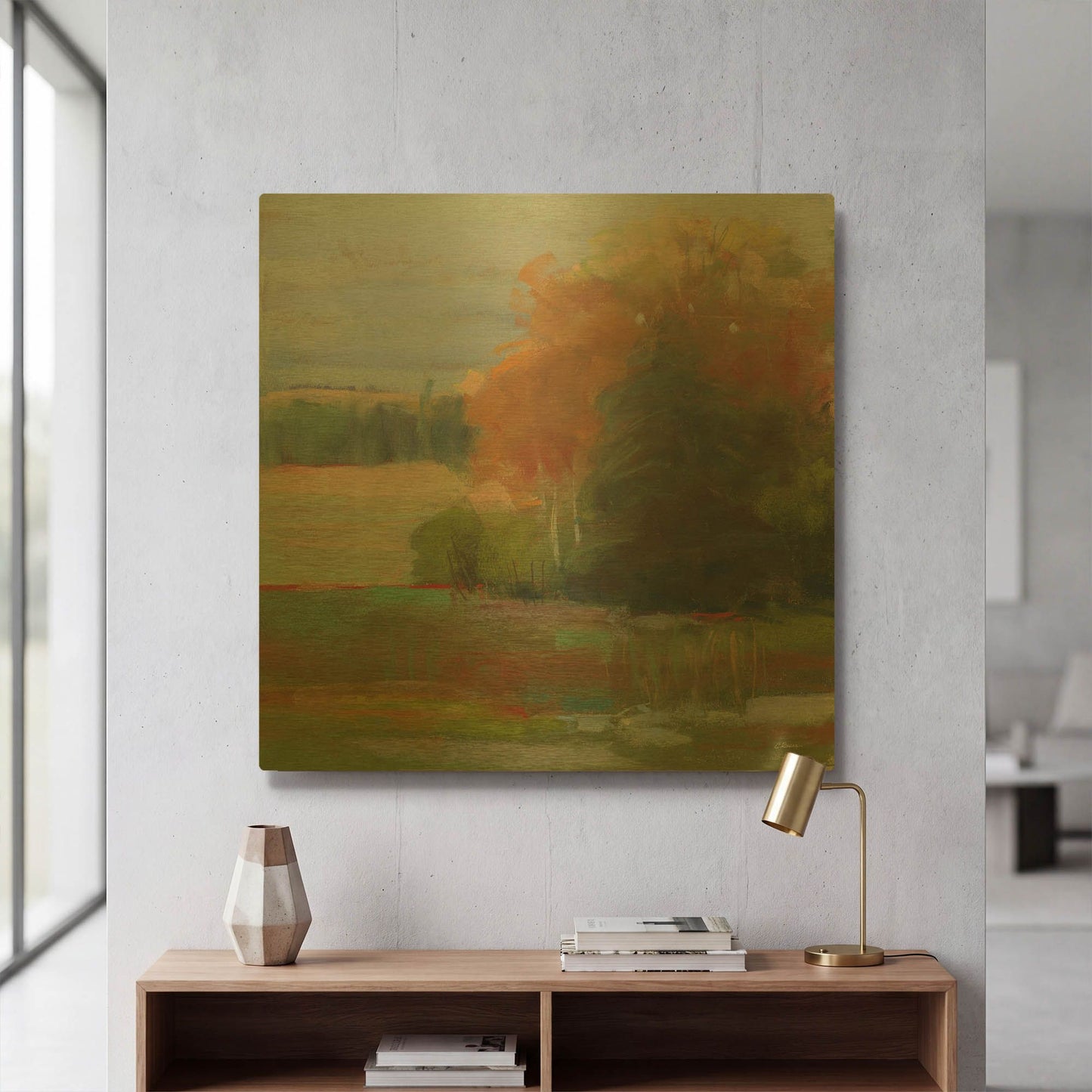 'Abstract Field II' By Carol Rowan Gold Metal Wall Art