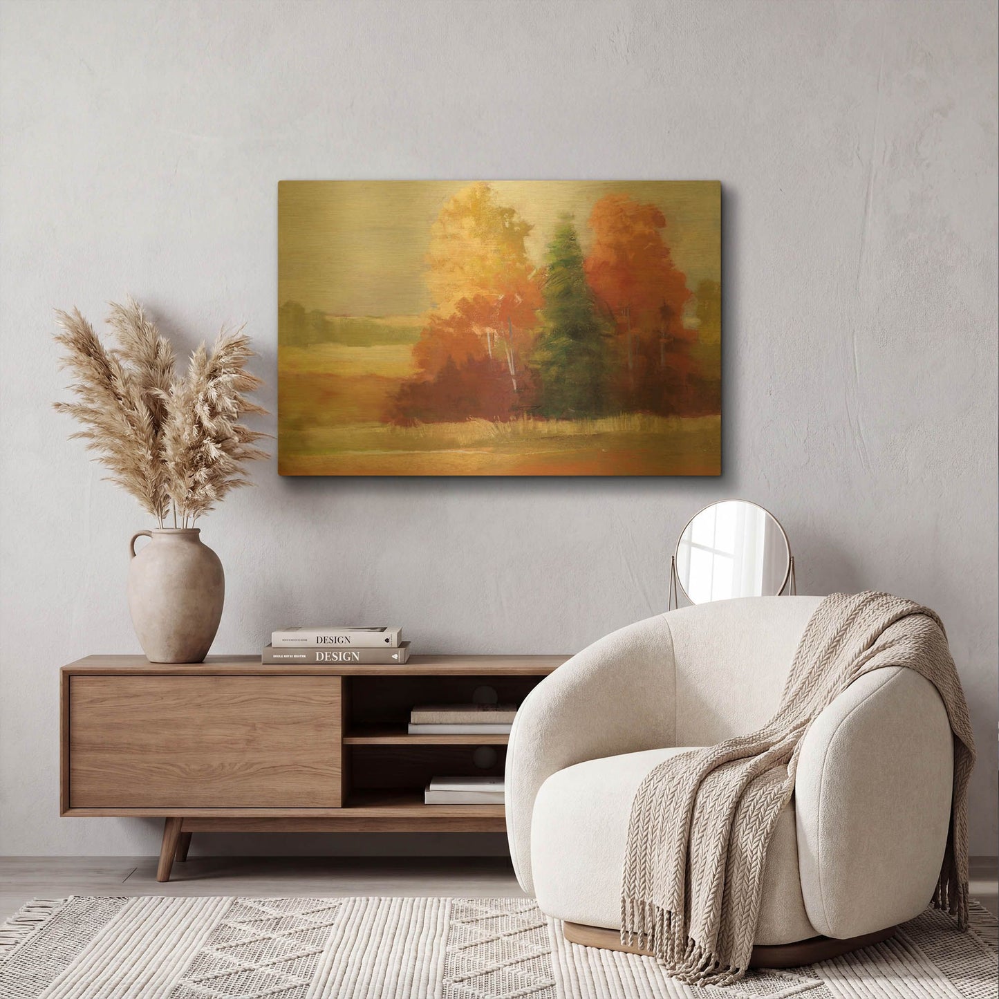 'Autumn Leaves' By Carol Rowan Gold Metal Wall Art