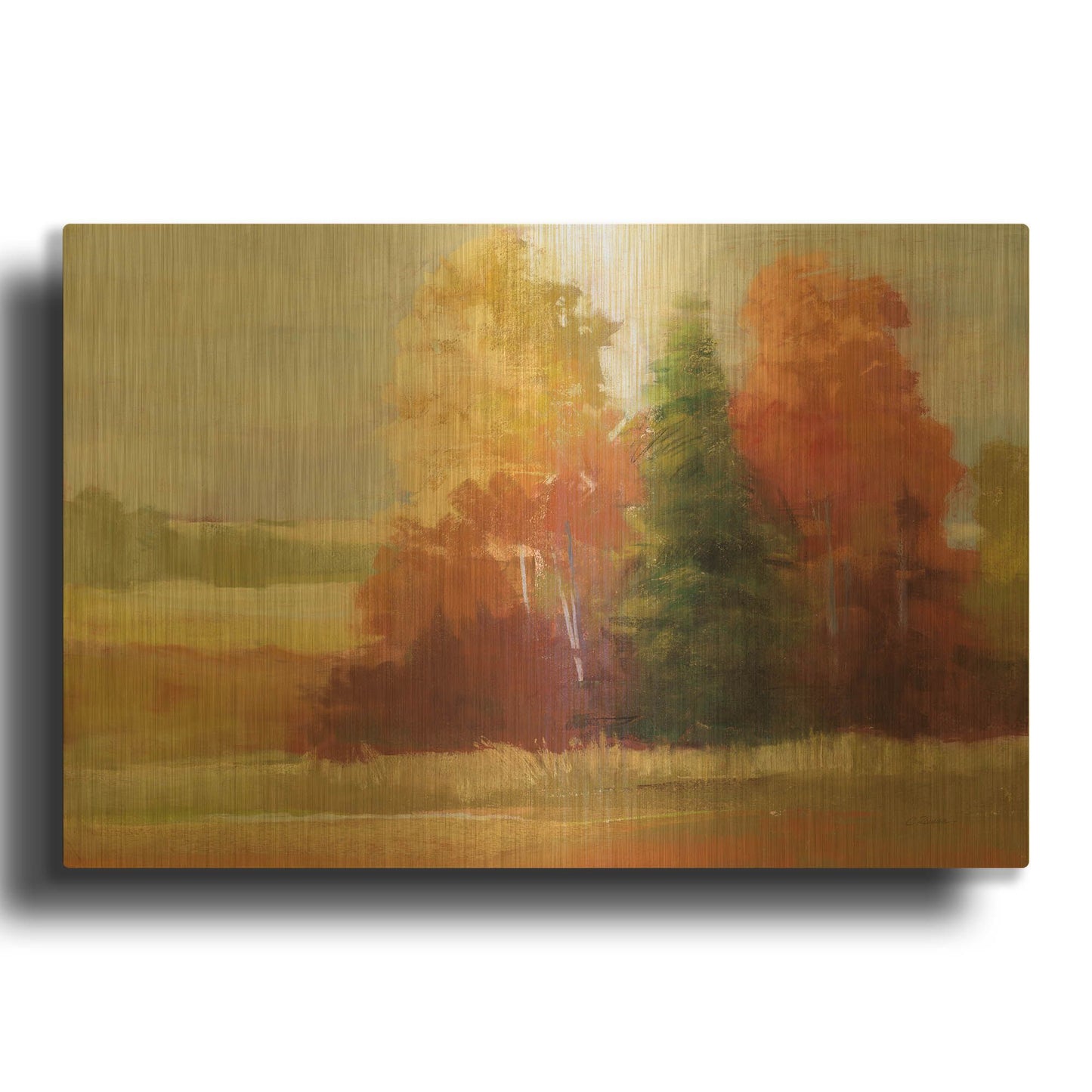 'Autumn Leaves' By Carol Rowan Gold Metal Wall Art