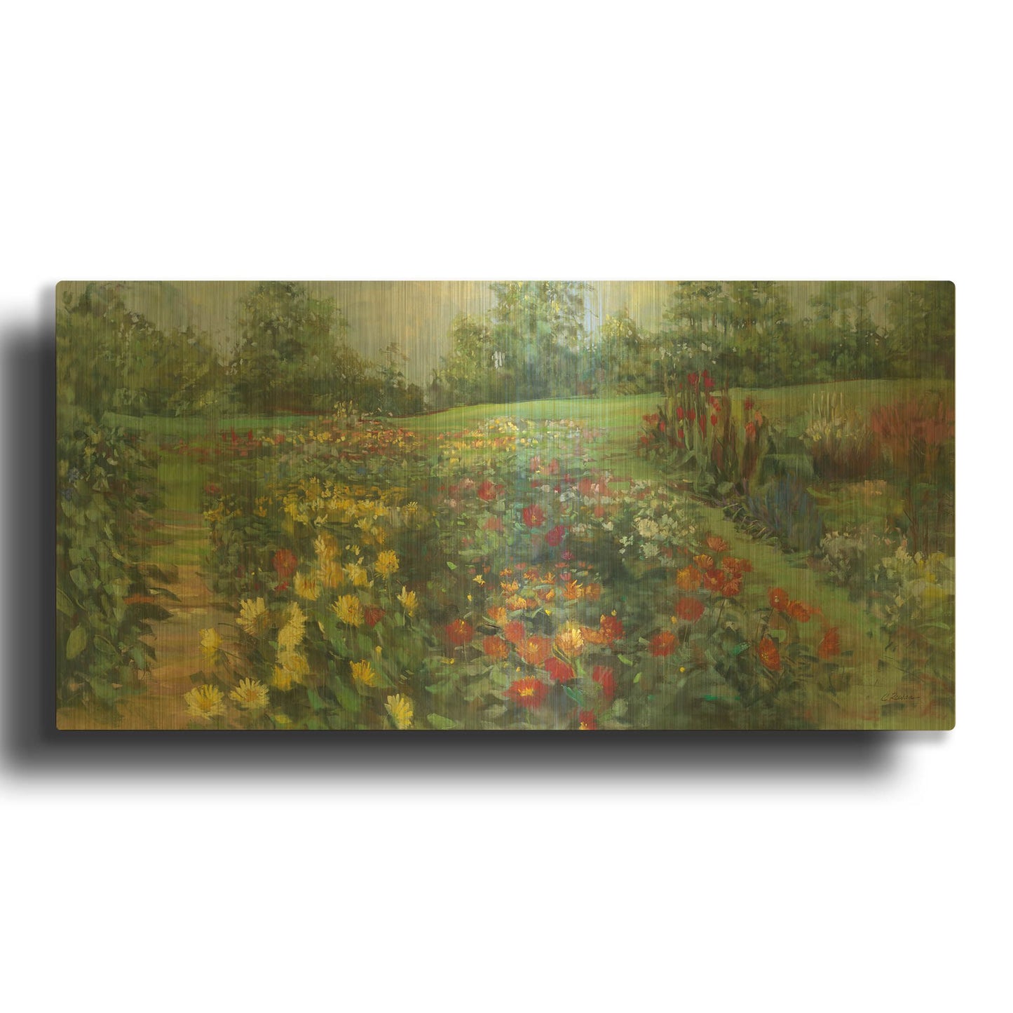 'The Picnic Place' By Carol Rowan Gold Metal Wall Art