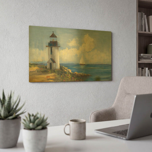 'Sunday Morning Sail V2' By Carol Rowan Gold Metal Wall Art
