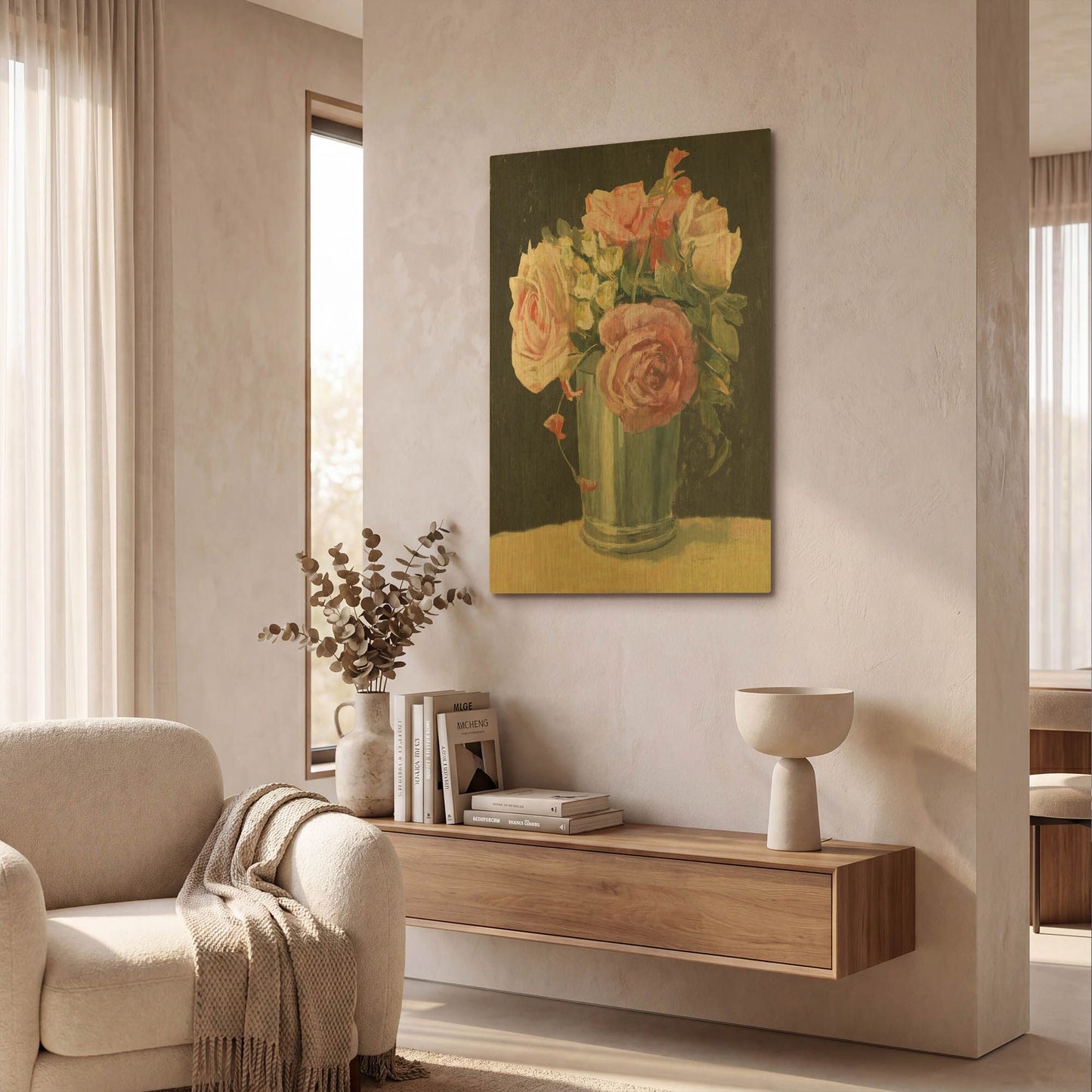 'Silver Vase II On Black' By Carol Rowan Gold Metal Wall Art