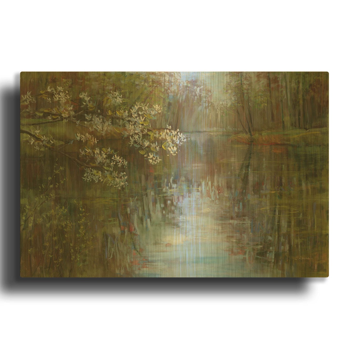 'Spring Reflection' By Carol Rowan Gold Metal Wall Art