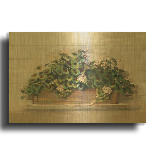 'Market Geraniums Crop' By Carol Rowan Gold Metal Wall Art