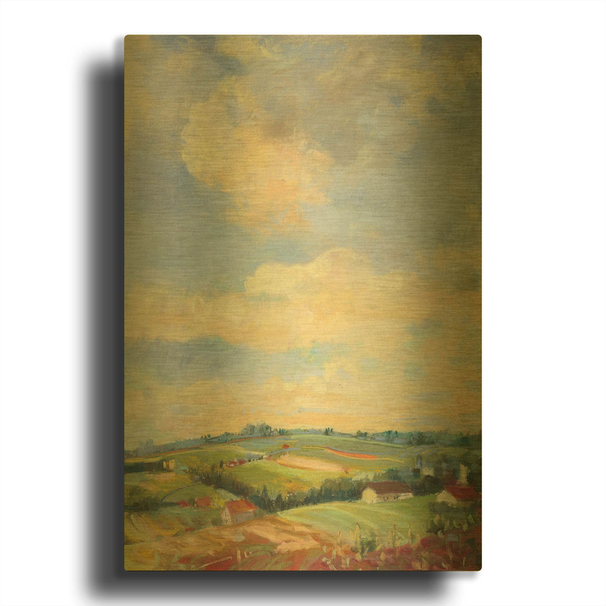 'Farm Fields' By Carol Rowan Gold Metal Wall Art