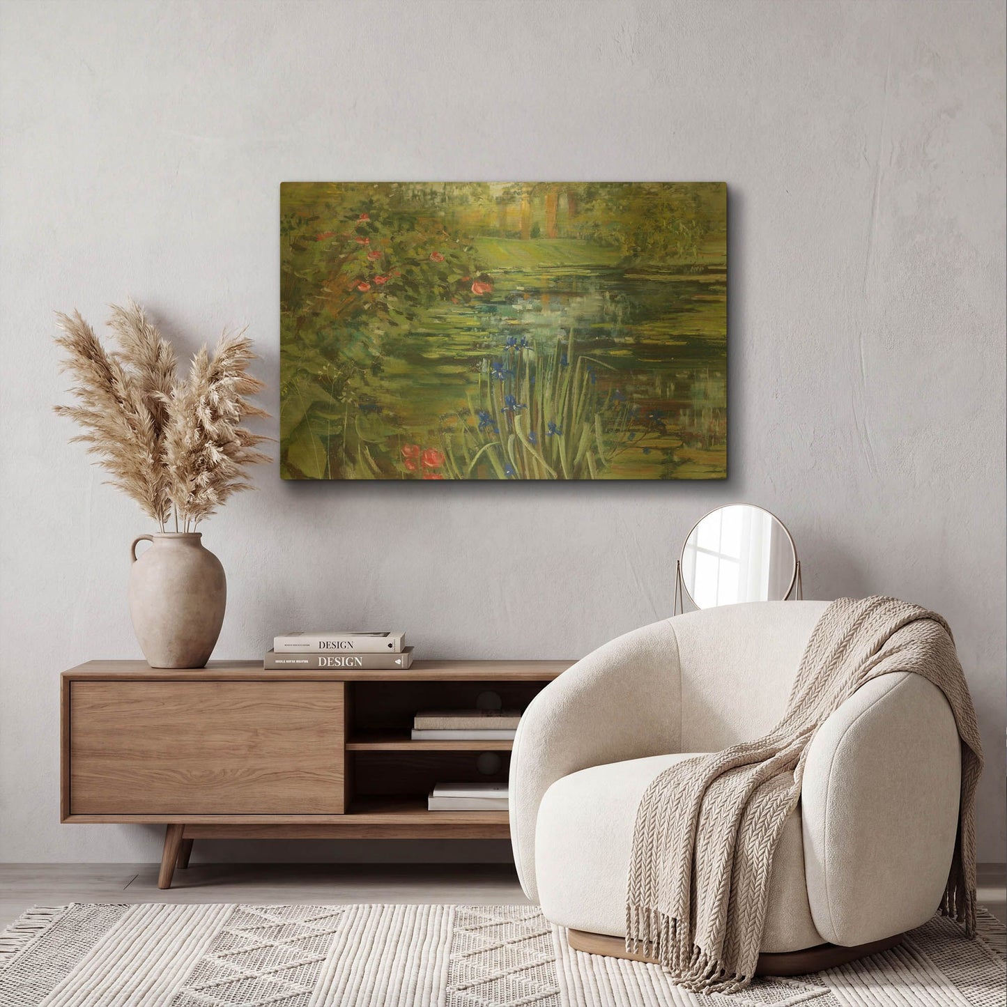 'Peaceful Pond' By Carol Rowan Gold Metal Wall Art