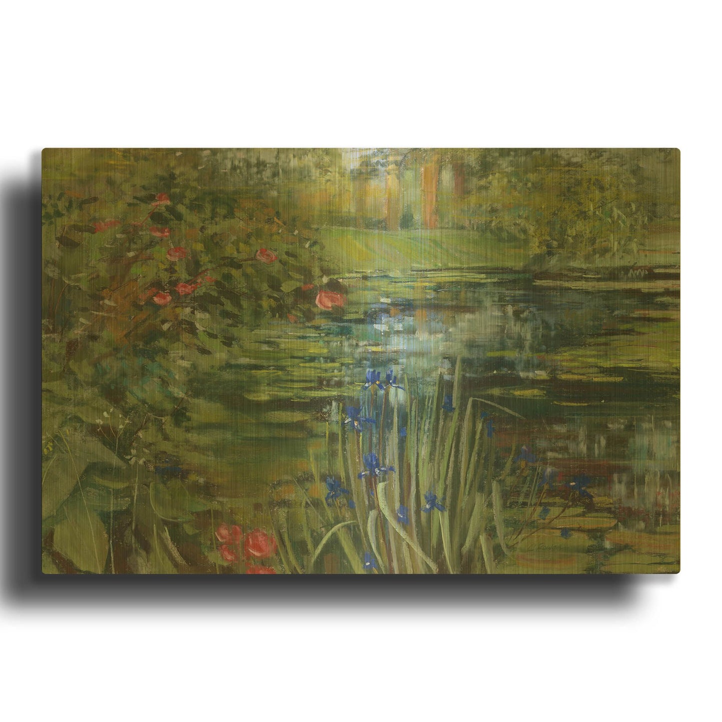 'Peaceful Pond' By Carol Rowan Gold Metal Wall Art