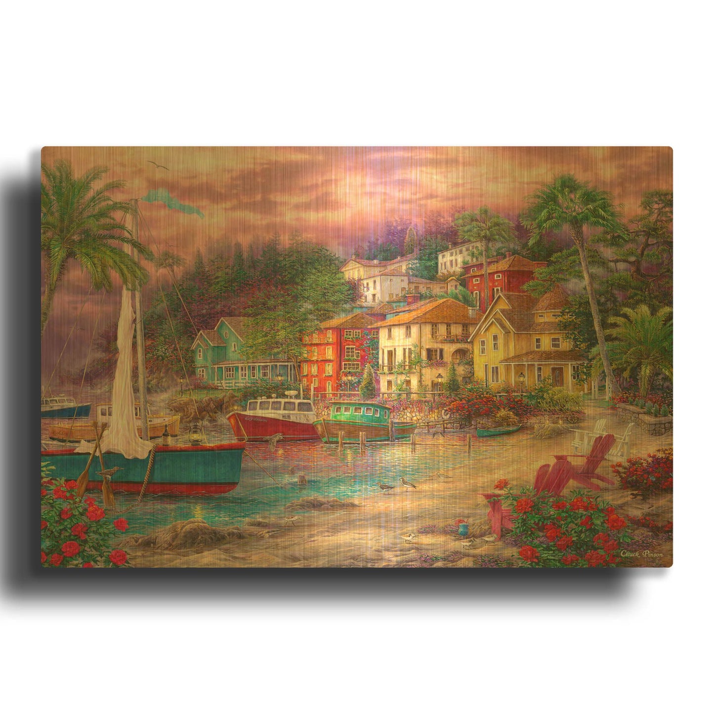 'On Golden Shores' By Chuck Pinson Gold Metal Wall Art