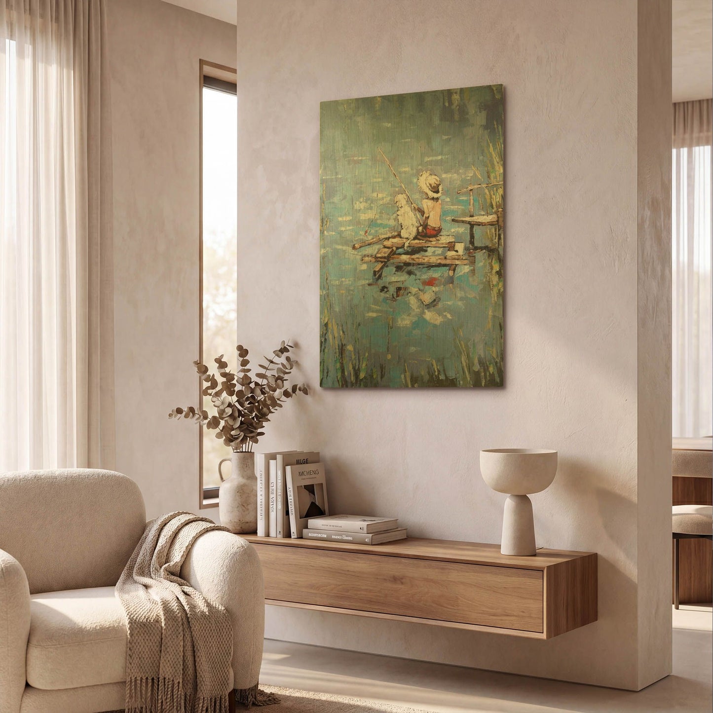 'Fishermen' By Alexander Gunin Gold Metal Wall Art