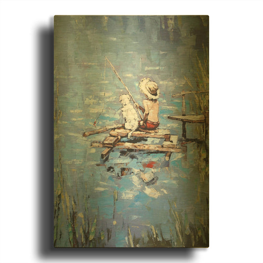 'Fishermen' By Alexander Gunin Gold Metal Wall Art