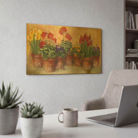 'Spring In The Greenhouse' By Carol Rowan Gold Metal Wall Art