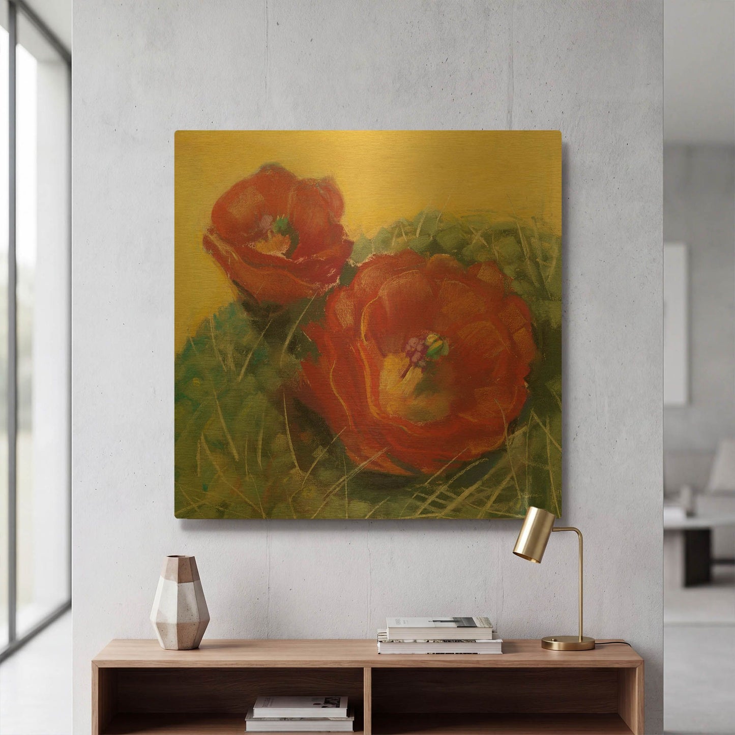 'Blooming Succulent I' By Carol Rowan Gold Metal Wall Art