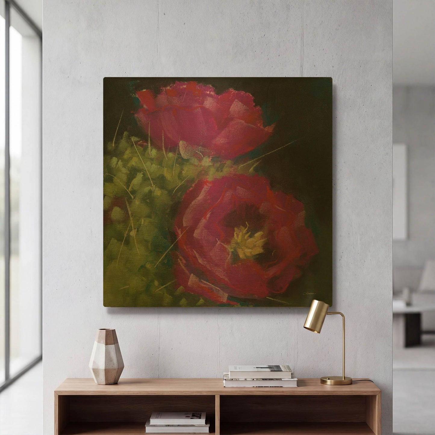 'Blooming Succulent III' By Carol Rowan Gold Metal Wall Art