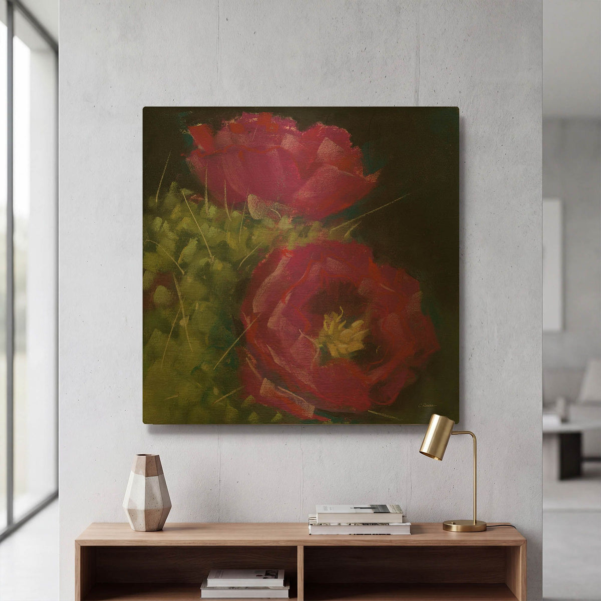 'Blooming Succulent III' By Carol Rowan Gold Metal Wall Art