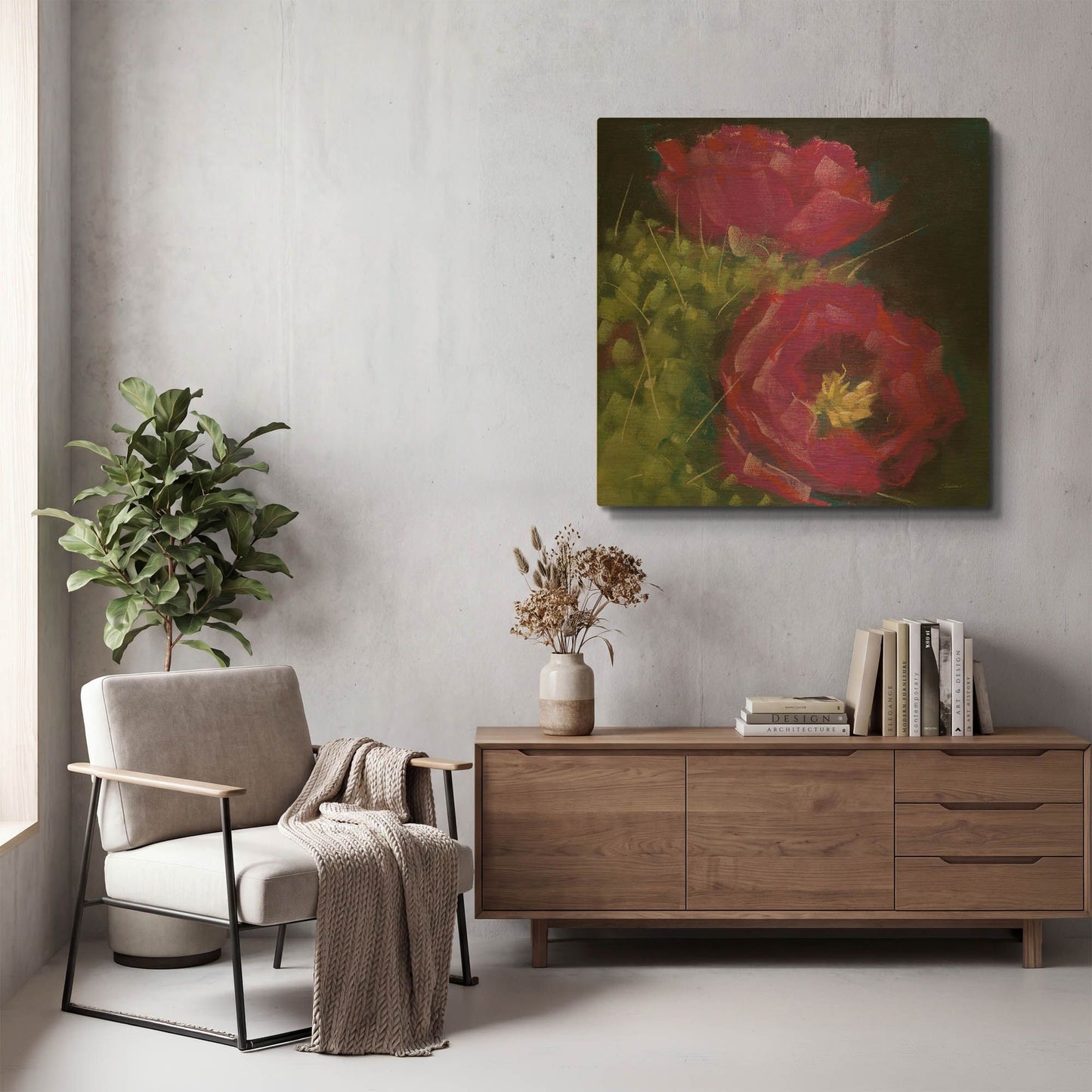 'Blooming Succulent III' By Carol Rowan Gold Metal Wall Art