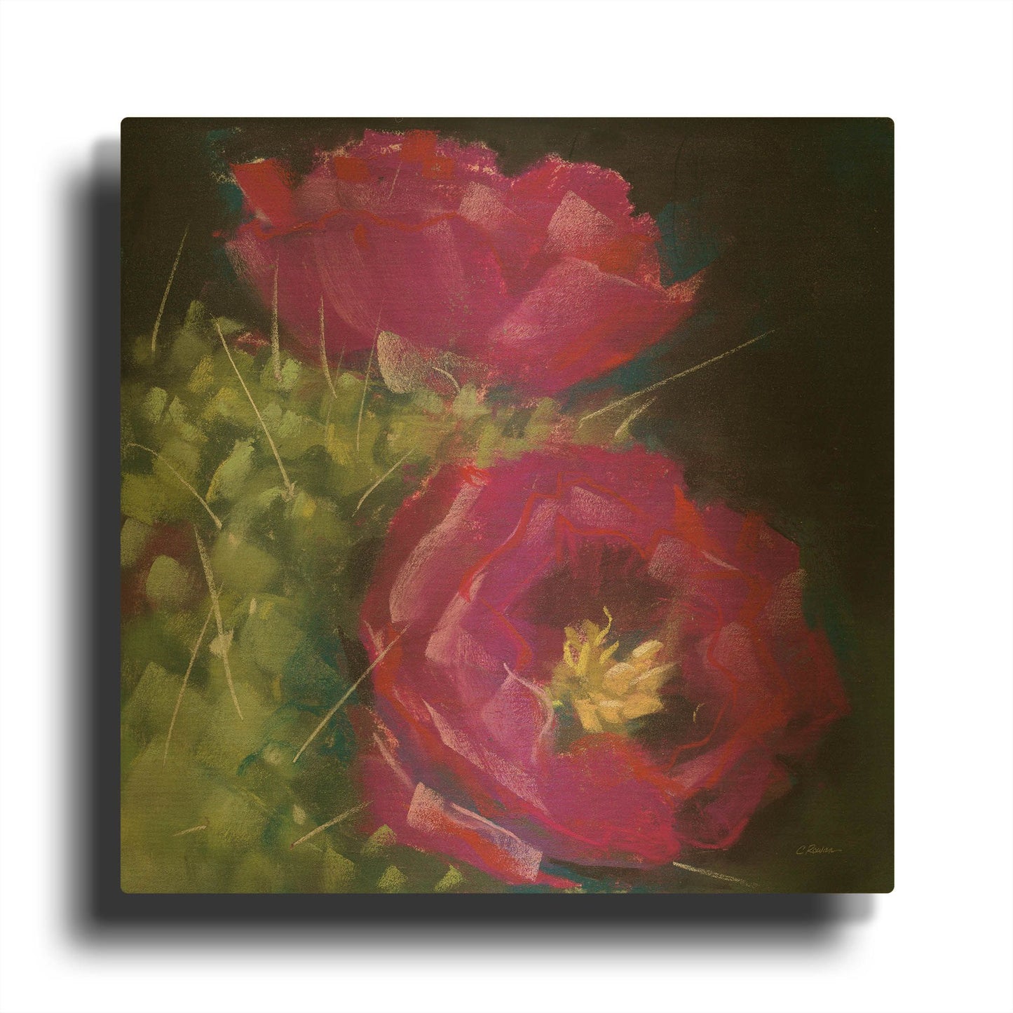 'Blooming Succulent III' By Carol Rowan Gold Metal Wall Art