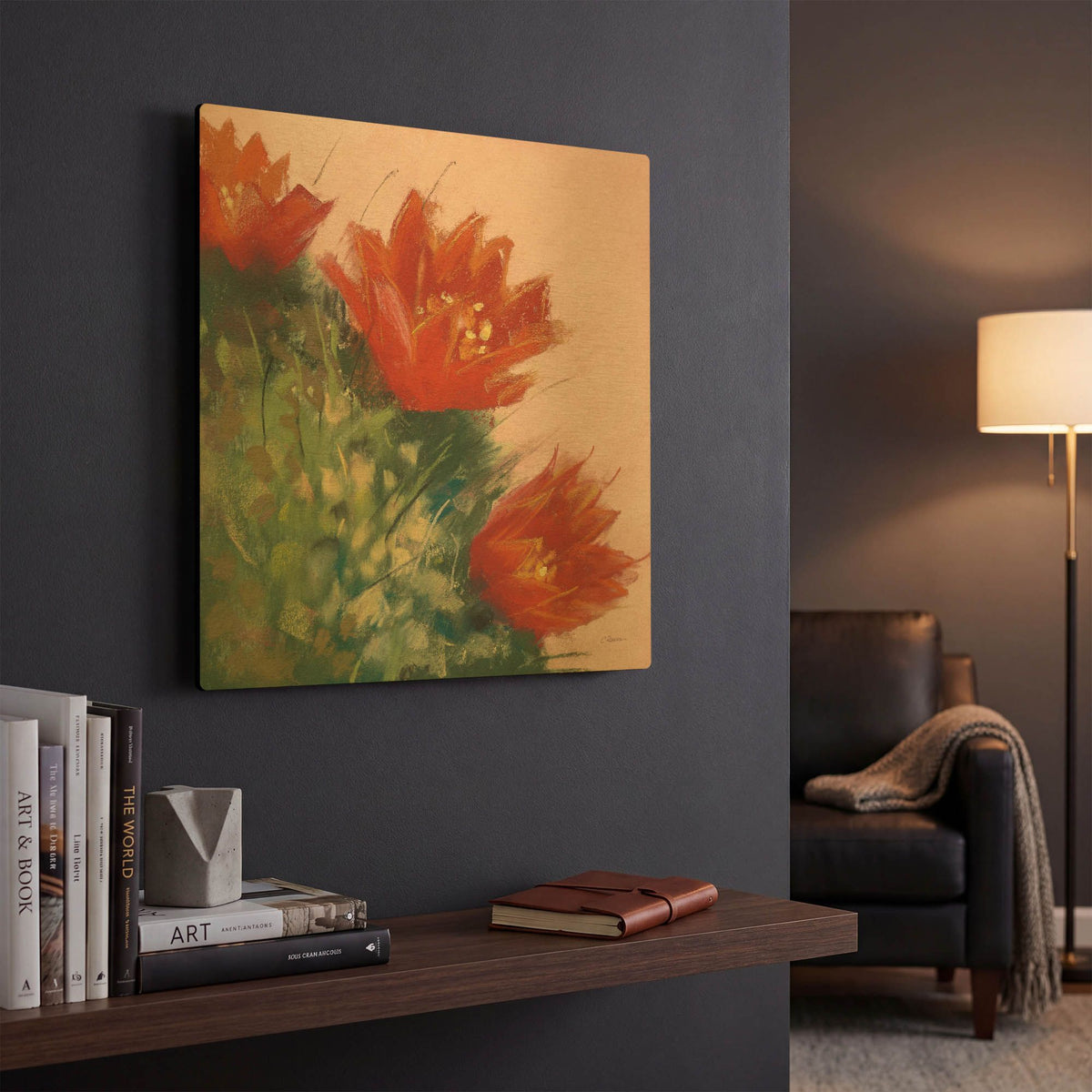 'Blooming Succulent IV' By Carol Rowan Gold Metal Wall Art