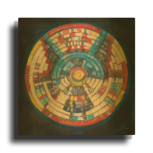 'Kachina Basket' By Carol Rowan Gold Metal Wall Art